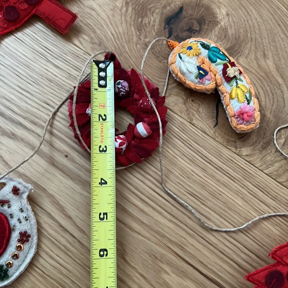 Bohemian Embroidered and Beaded Christmas Garland.